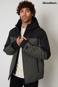 Двухцветная горнолыжная куртка с капюшоном и микрофлисами Threadbare (U72935) | €119