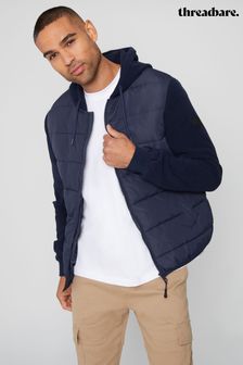 Bleumarin - Threadbare Padded Contrast Sleeve Hooded Jacket (U72951) | 269 LEI