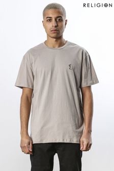 Religion Brown Relaxed Fit Crew Neck T-Shirt (U73093) | $65