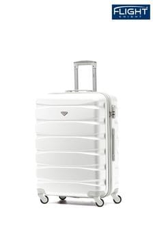 Flight Knight White Medium Hardcase Lightweight Check In Suitcase With 4 Wheels (U73167) | €77