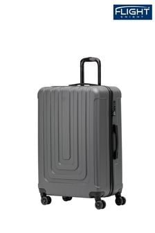Антрацит - Черный большой легкий чемодан в клетку на 4 колесиках Flight Knight (U73180) | €106
