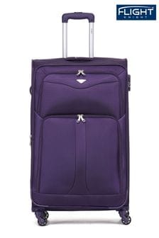 Violett - Flight Knight Grosser leichter Softcase-Handgepäckkoffer mit 4 Rollen (U73182) | 140 €
