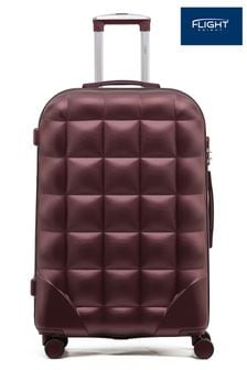 Бордовый - Легкий чемодан в клетку на 4 колесиках с принтом Flight Knight (U73185) | €106