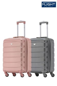 Oro rosa + Antracita - Juego de 2 maletas de mano de cabina Ryanair Priority de 4 ruedas de 55x40x20cm de Flight Knight(U73189) | 127 €