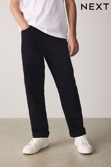 Black Loose Fit Cotton Rich Stretch Jeans (3-17yrs) (U73218) | €16 - €23