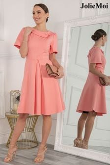 Jolie Moi Pink Sophia Button Collar Dress (U73563) | €30