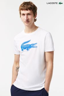 Lacoste T-Shirt mit kontrastierendem Logo, Weiß (U73608) | 67 €