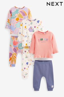 Pink/Lilac 6 Piece Baby T-Shirts and Leggings Set (U73993) | DKK284 - DKK304