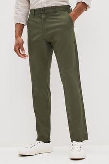Mid Khaki Green Slim Fit Stretch Chino Trousers (U73999) | ￥3,690