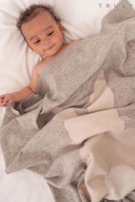 Truly Baby Bunny Grey Blanket (U74007) | $115