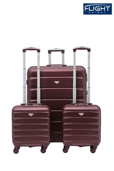 عنابي - حقيبة سفر كبيرة مع طقم من 2 حقيبة لأسفل المقعد ‪45×36×20‬ سم من Flight Knight (U74054) | 742 ر.ق