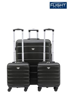 أسود - حقيبة سفر كبيرة مع طقم من 2 حقيبة لأسفل المقعد ‪45×36×20‬ سم من Flight Knight (U74055) | 742 ر.ق