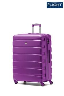 Пурпурный - Большой легкий чемодан в клетку на 4 колесиках Flight Knight (U74112) | €106