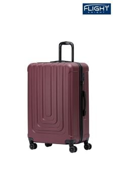 Бордовый - Черный большой легкий чемодан в клетку на 4 колесиках Flight Knight (U74129) | €106