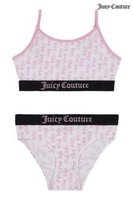 Set braletă și chilot Juicy Couture Juicy Aop alb (U74151) | 134 LEI - 160 LEI