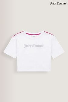 Juicy Couture Weites T-Shirt mit Veloursbesatz, Weiss (U74162) | 19 € - 28 €