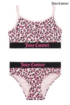 Juicy Couture Bralette und Slip mit Leopardenfellmuster im Set, Rosa (U74163) | 15 € - 18 €