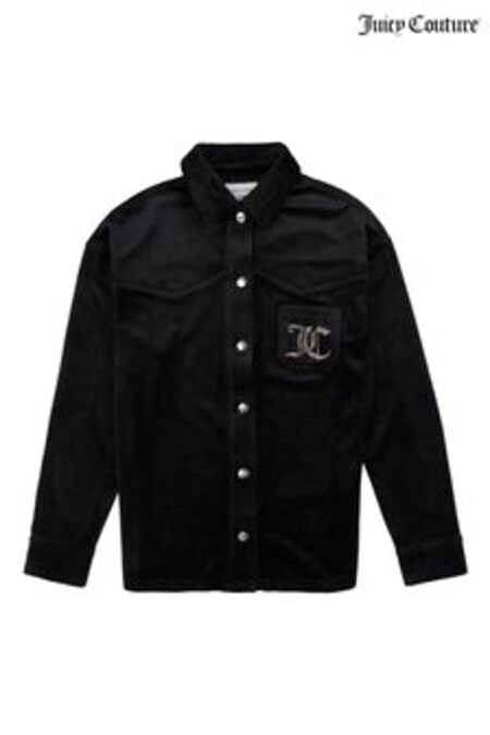 Cămașă tip jachetă din velur cu Juicy Couture diamantată Negru Juicy Couture (U74164) | 401 LEI - 521 LEI