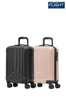Črna/šampanjec - Flight Knight Easy Jet Hard Shell Cabin Carry On Case Suitcase 55x35x20cm Set Of 2 (U74181) | €103