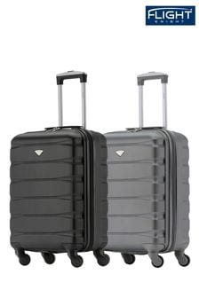 أسود رمادي داكن - طقم من 2 حقيبة سفر للمقصورة ‪55x40x20‬ سم 4 عجلات Ryanair Priority من Flight Knight (U74189) | 499 د.إ