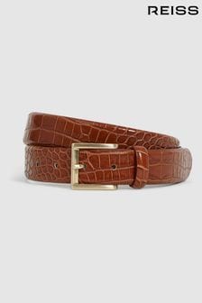 Reiss Tan Albany Leather Belt (U74299) | 459 SAR