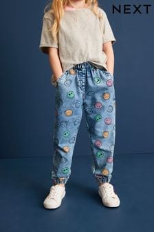 Blue Smiley World Printed Denim Joggers (3-16yrs) (U74463) | ₪ 96 - ₪ 117