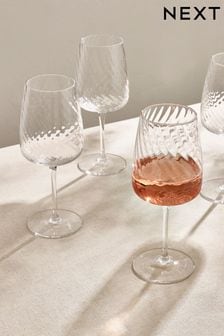 Set of 4 Clear Anais Wine Glasses (U74492) | €36