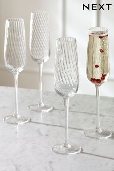 Set of 4 Clear Anais Champagne Flutes (U74495) | kr313