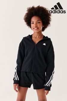 adidas Black Future Icons 3-Stripes Full-Zip Hoodie (U74588) | €54