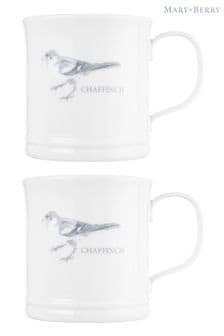 Mary Berry Set of 2 White Chaffinch Garden Mugs (U74650) | LEI 143