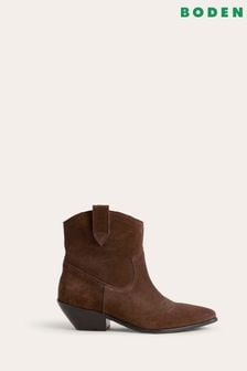 Brown - Boden Western Ankle Boots (U74670) | kr3 110