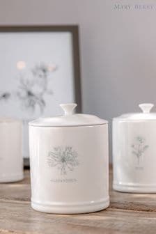 Mary Berry Set of 3 White Garden Flowers Canisters (U74695) | ￥7,050