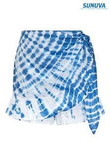 Falda pantalón tipo pareo azul con teñido anudado de Sunuva (U74754) | 60 €
