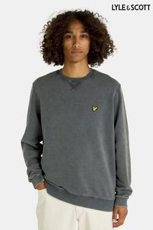 Lyle & Scott Washed Crewneck Black Sweatshirt (U74771) | 107 €