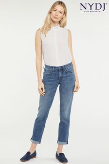 NYDJ Mid Blue Margot Girlfriend Jeans With Roll Cuffs (U74873) | $231