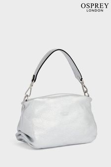 Plateado - Osprey London The Carina Shrug Italian Leather Midnight Pearl Midnight Handbag (U74961) | 233 €