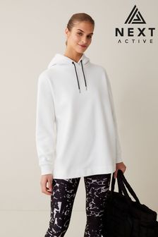Ecru, Weiß - Next Active Sports Lang geschnittenes Kapuzensweatshirt (U75065) | 41 €