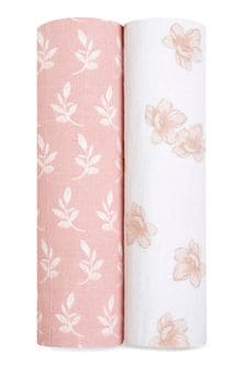 aden + anais Pink Organic Cotton Muslin Blankets 2 Pack (U75075) | ₪ 144