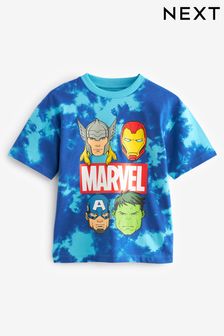 Синій - Ліцензована футболка тай-дай з принтом Marvel (3-16 років) (U75135) | 471 ₴ - 588 ₴