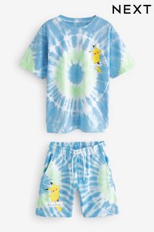 Blue/Green Short Sleeve License T-Shirt And Shorts Set (4-16yrs) (U75142) | NT$930 - NT$1,150