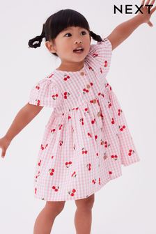 Kleid aus Baumwolle mit Apfelprint und Vichykaros (3 Monate bis 8 Jahre) (U75154) | 11 € - 14 €