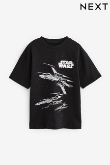 Black Star Wars Licensed Short Sleeve T-Shirt (3-16yrs) (U75187) | kr213 - kr258