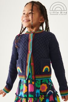 Little Bird by Jools Oliver Navy Embroidered Cable Cardigan (U75234) | $38 - $48