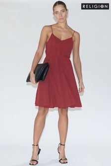 紅色 - Religion Jewell細肩帶寬大裙擺中長洋裝 (U75360) | NT$3,970