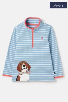 Joules Fairdale Blue Artwork Quarter Zip Sweatshirt (U75415) | 38 € - 43 €