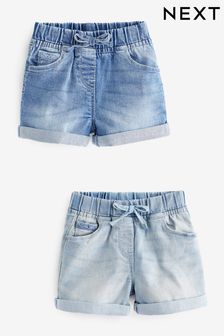  (U75419) | €21 - €26 Donker gewassen denim - Shorts met elastische tailleband (3 mnd-10 jr)
