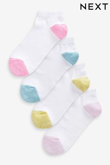White Pastel Trainer Socks 4 Pack (U75516) | $21