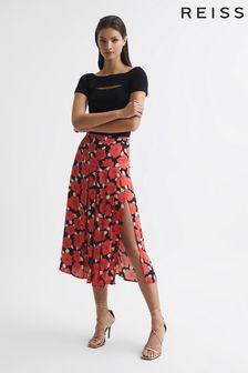 Reiss Coral Kolbie Printed Slip Skirt (U75605) | kr2 530