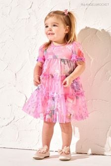Angel & Rocket Pink Baby Eleanor Mesh Print Dress (U75770) | kr510