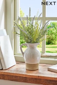 White Artificial Lavender In Country Jug (U75827) | €34